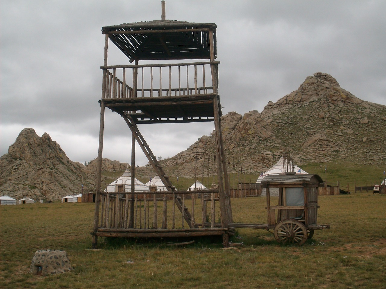 tower mongolia steppe free photo