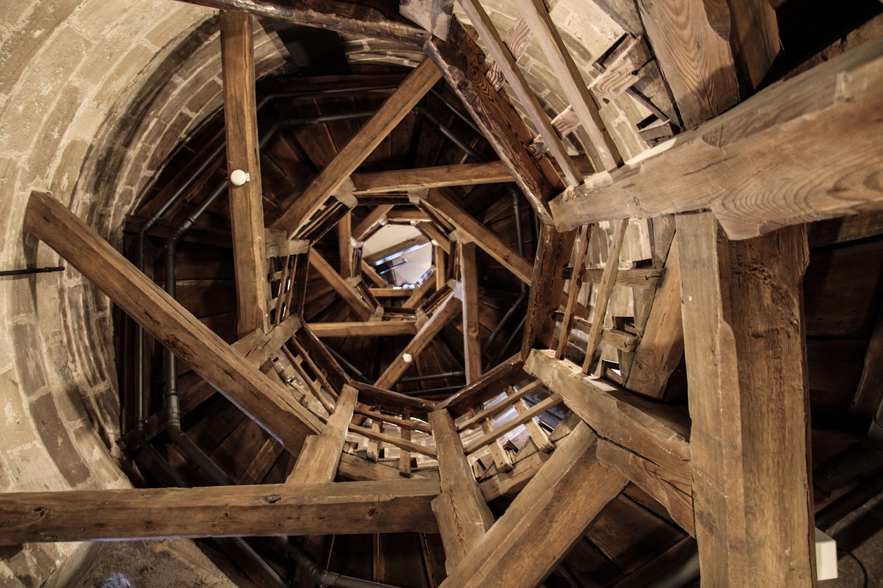 tower stairs wood free photo