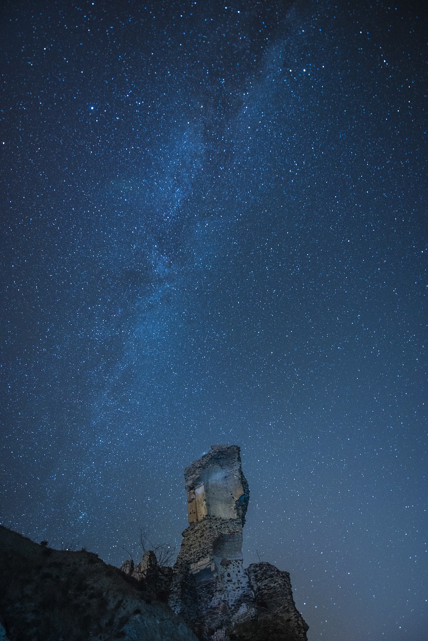 tower milky way sky free photo