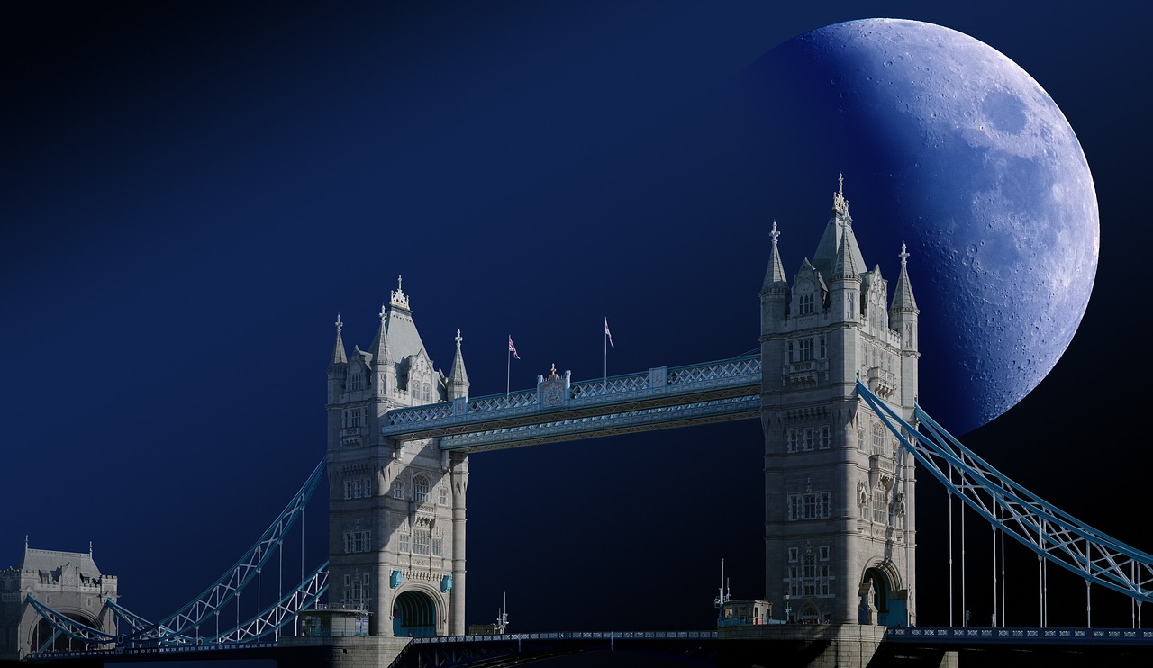 tower bridge london moon free photo