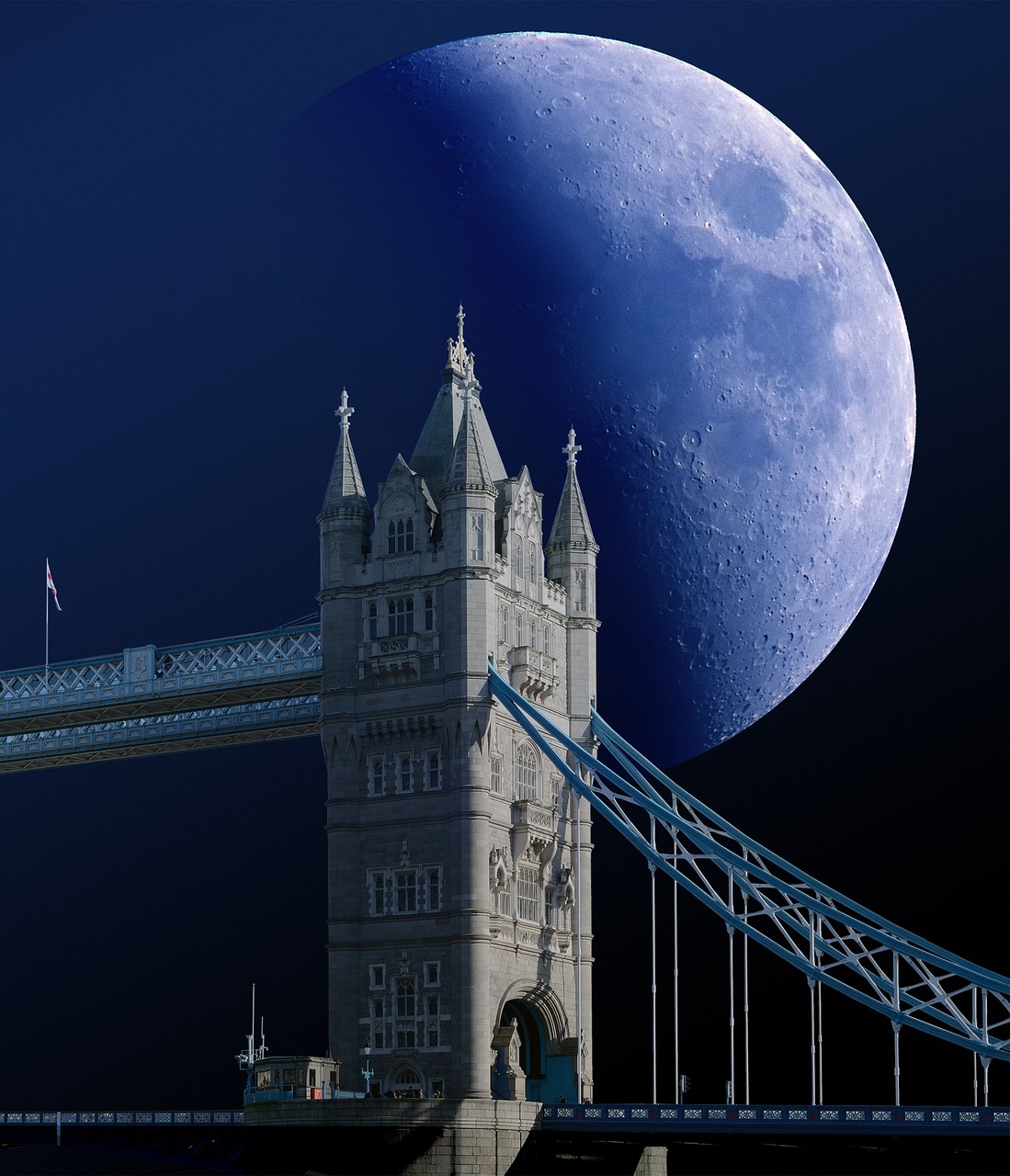 tower bridge london moon free photo