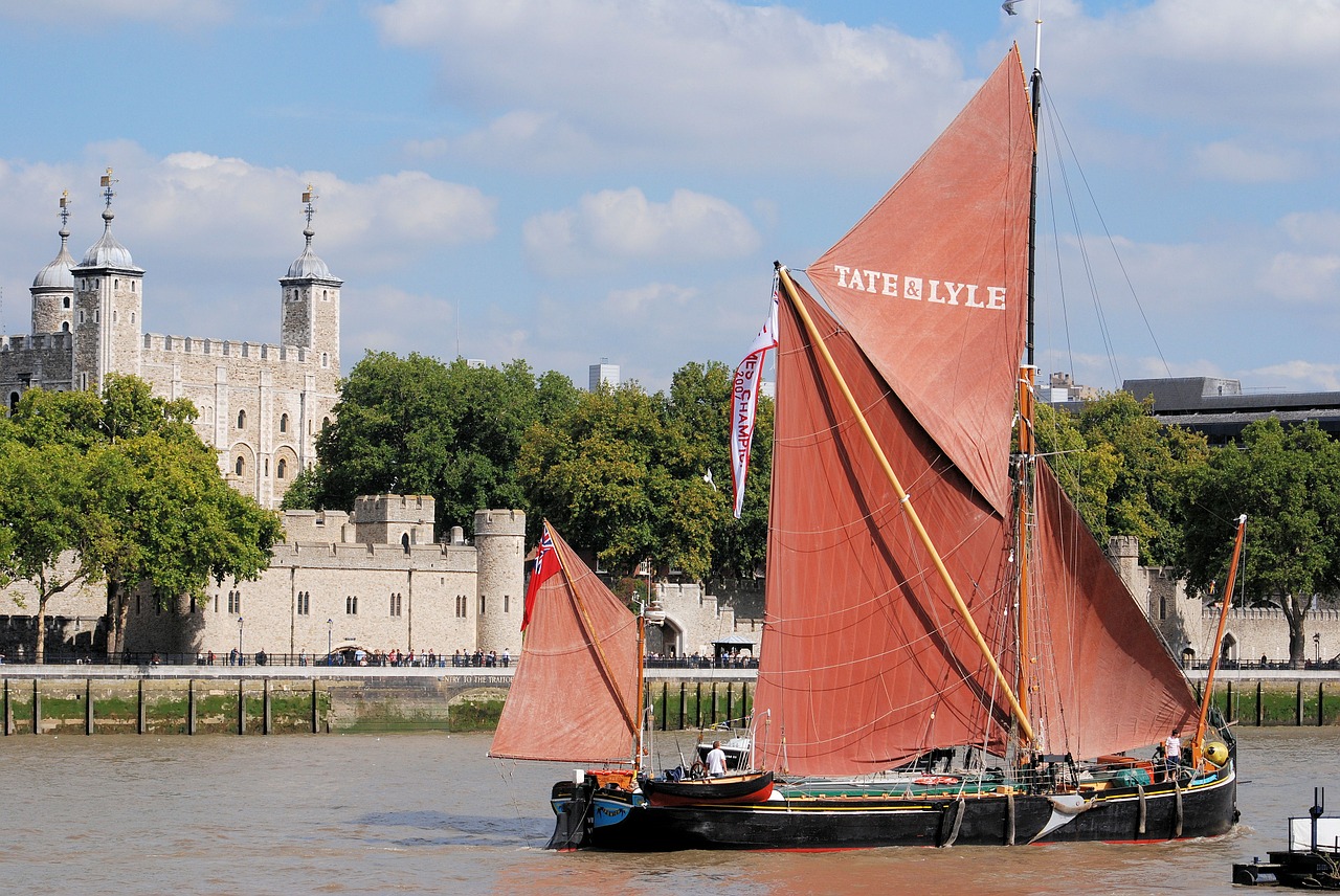 tower of london sailing barge free photo