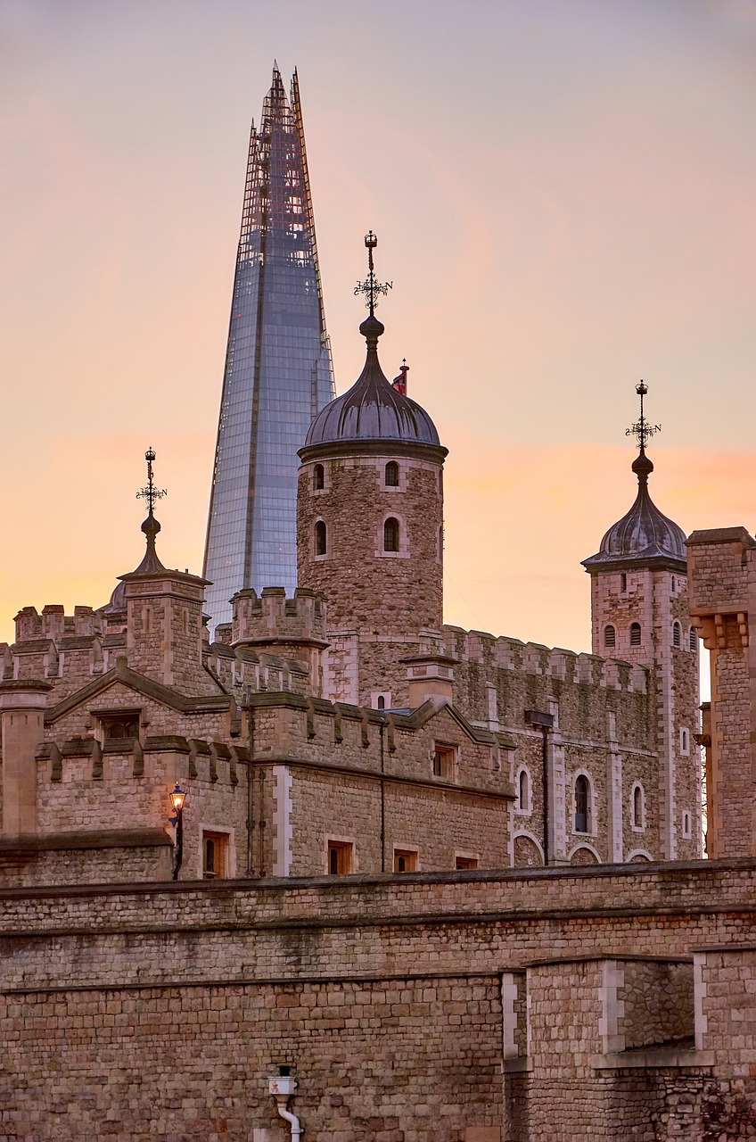 tower of london the shard sunset free photo