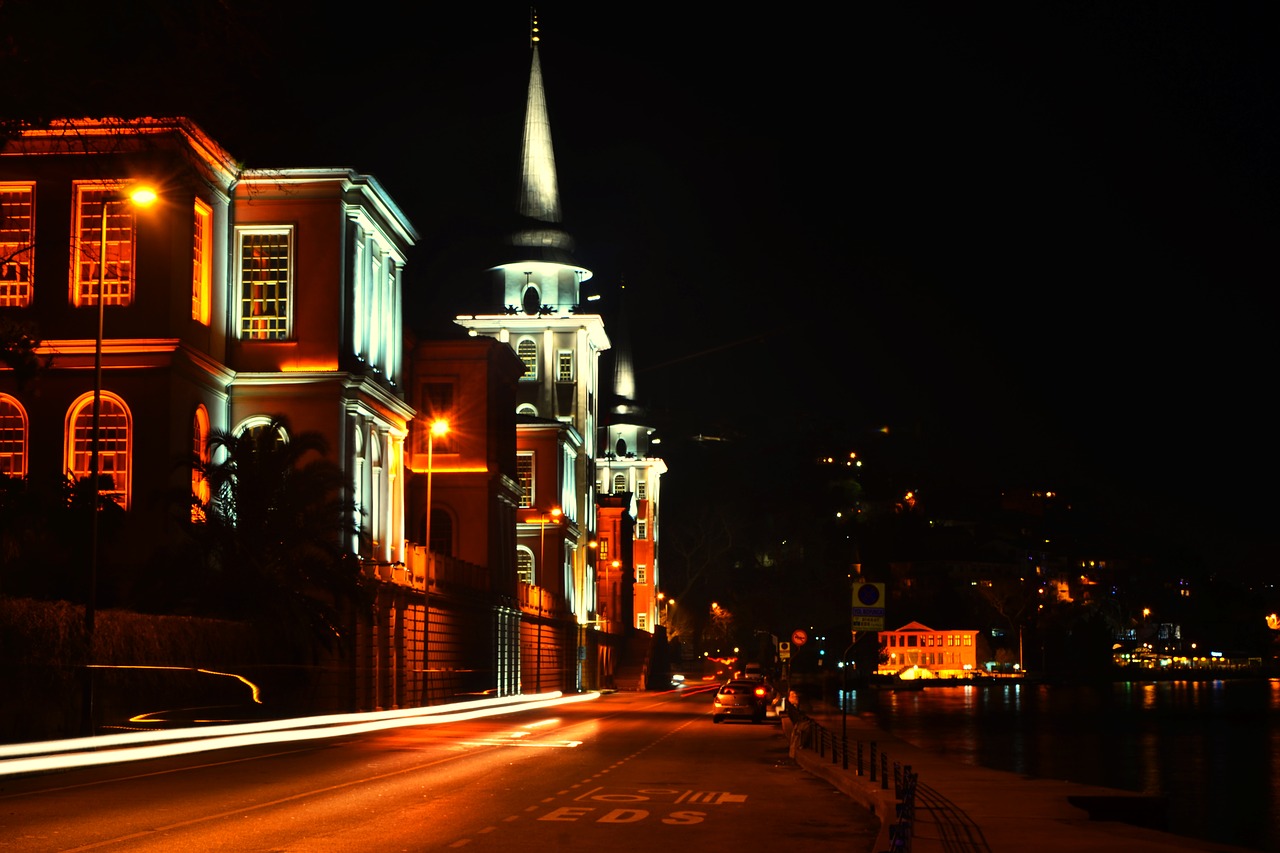 towered  night  long exposure free photo