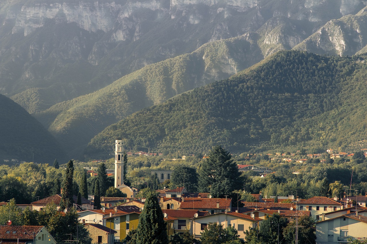 town mountains landscape free photo