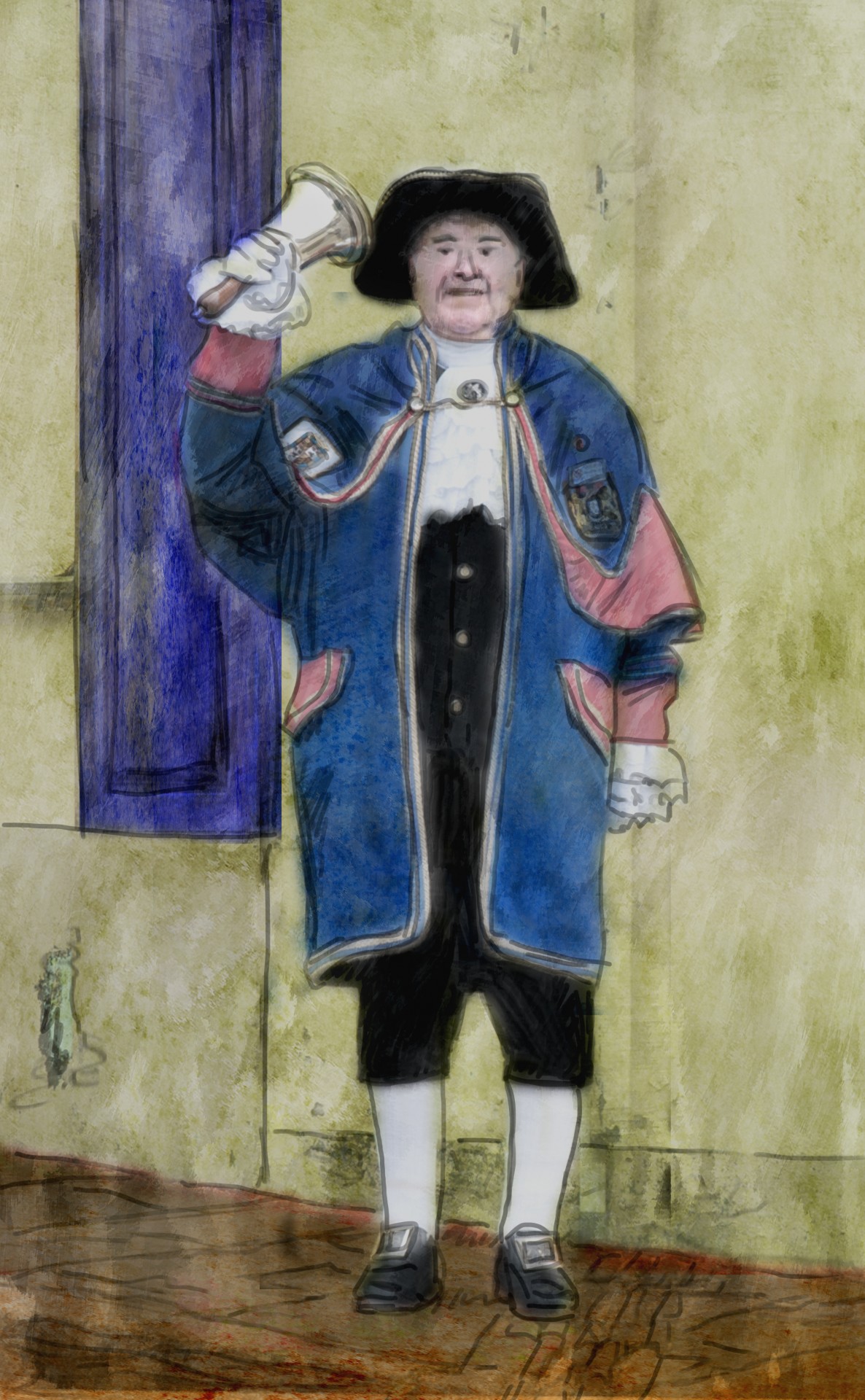 town crier digital painting town crier digital painting free photo