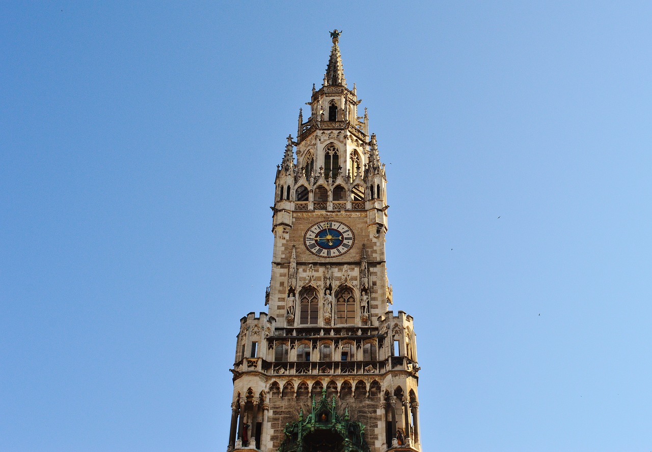town hall clock tower munich free photo