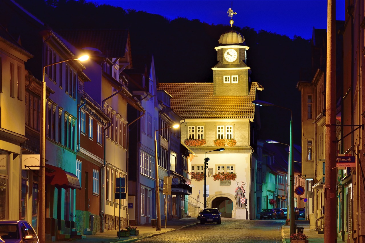 town hall blue hour südharz free photo