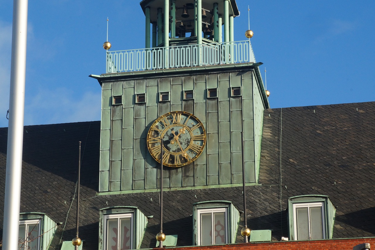 town hall old clock emden free photo