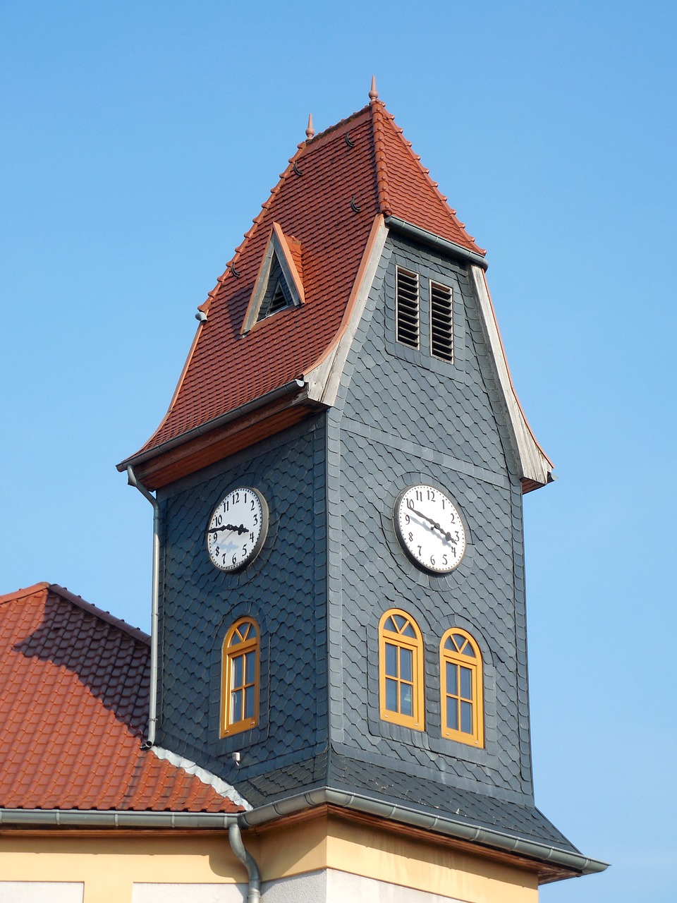 town hall tower clock free photo