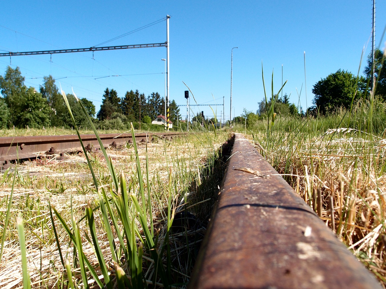 track rail railway free photo