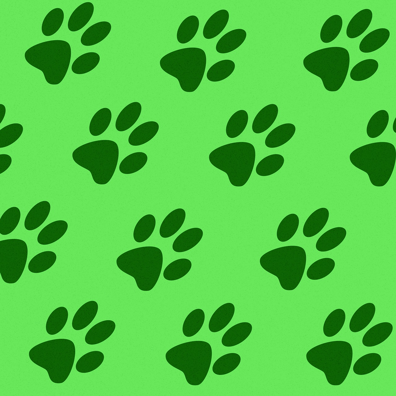 green paw print background