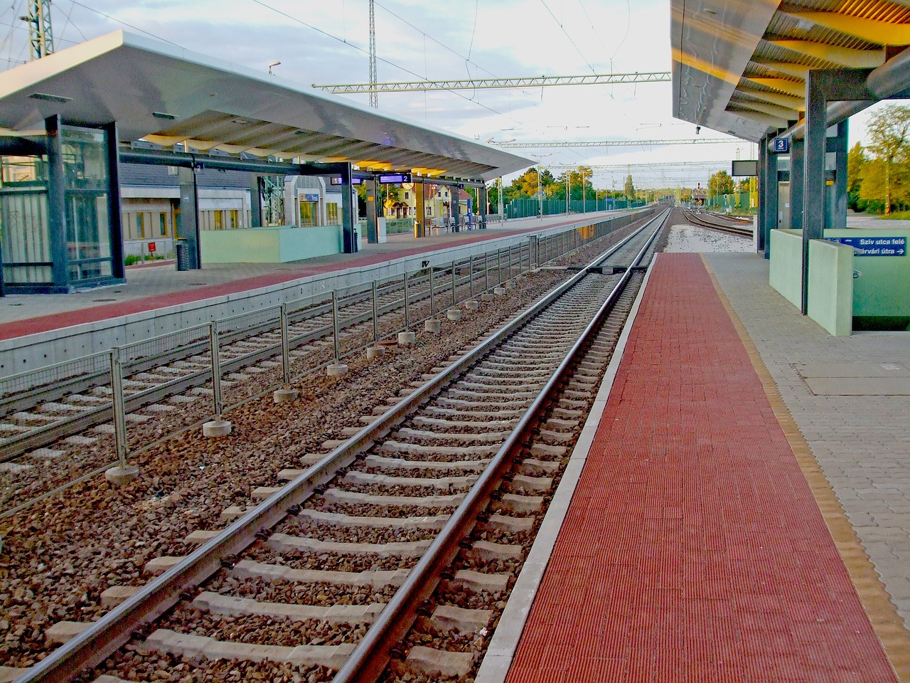 tracks train station train free photo