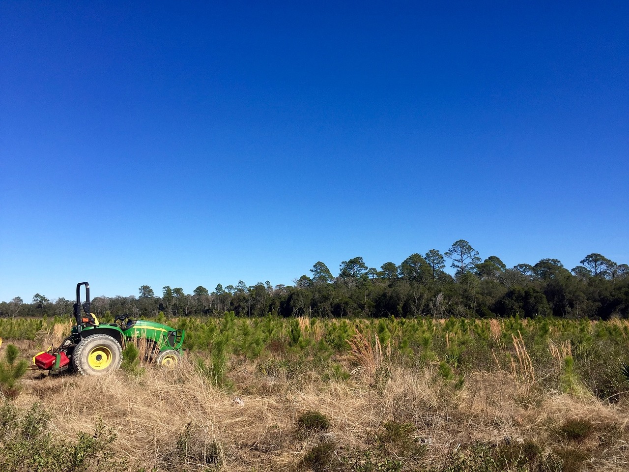 tractor field sky free photo