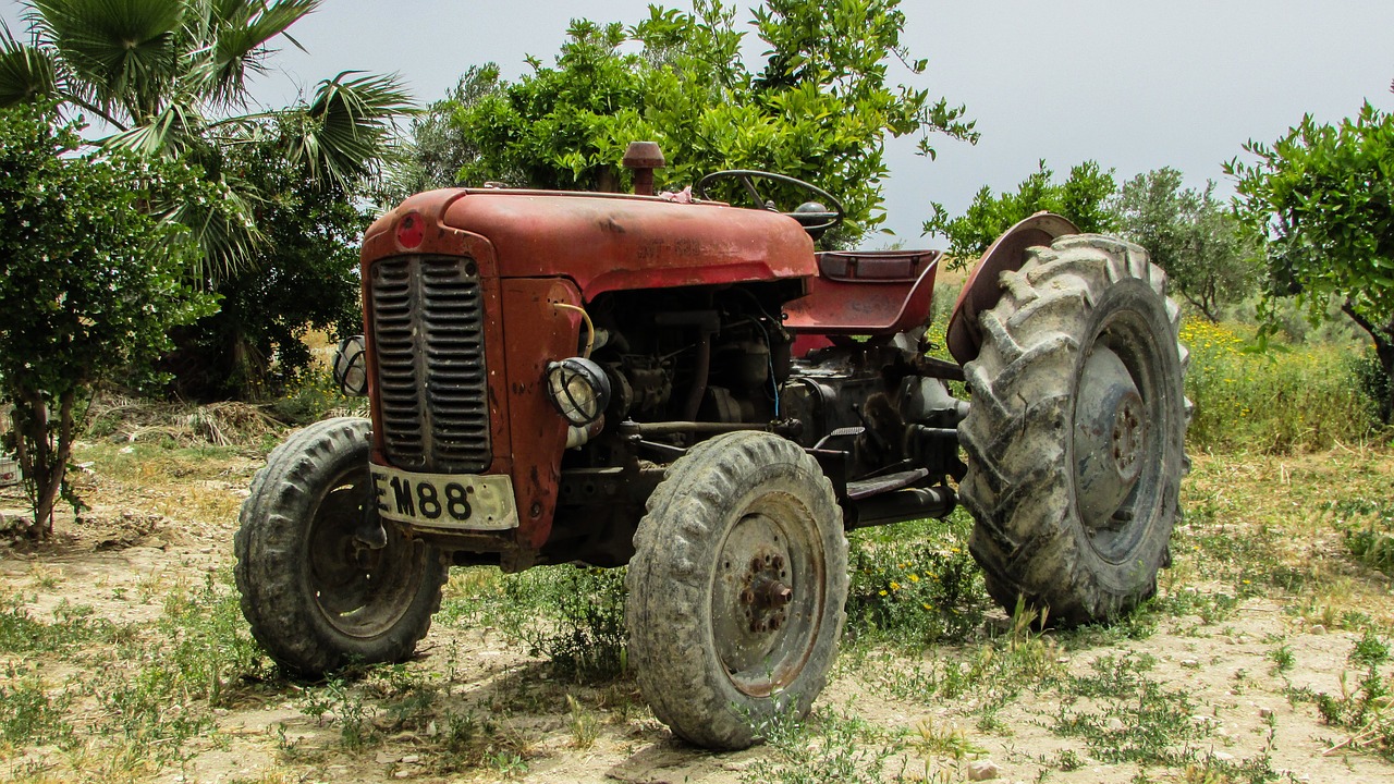 tractor old antique free photo