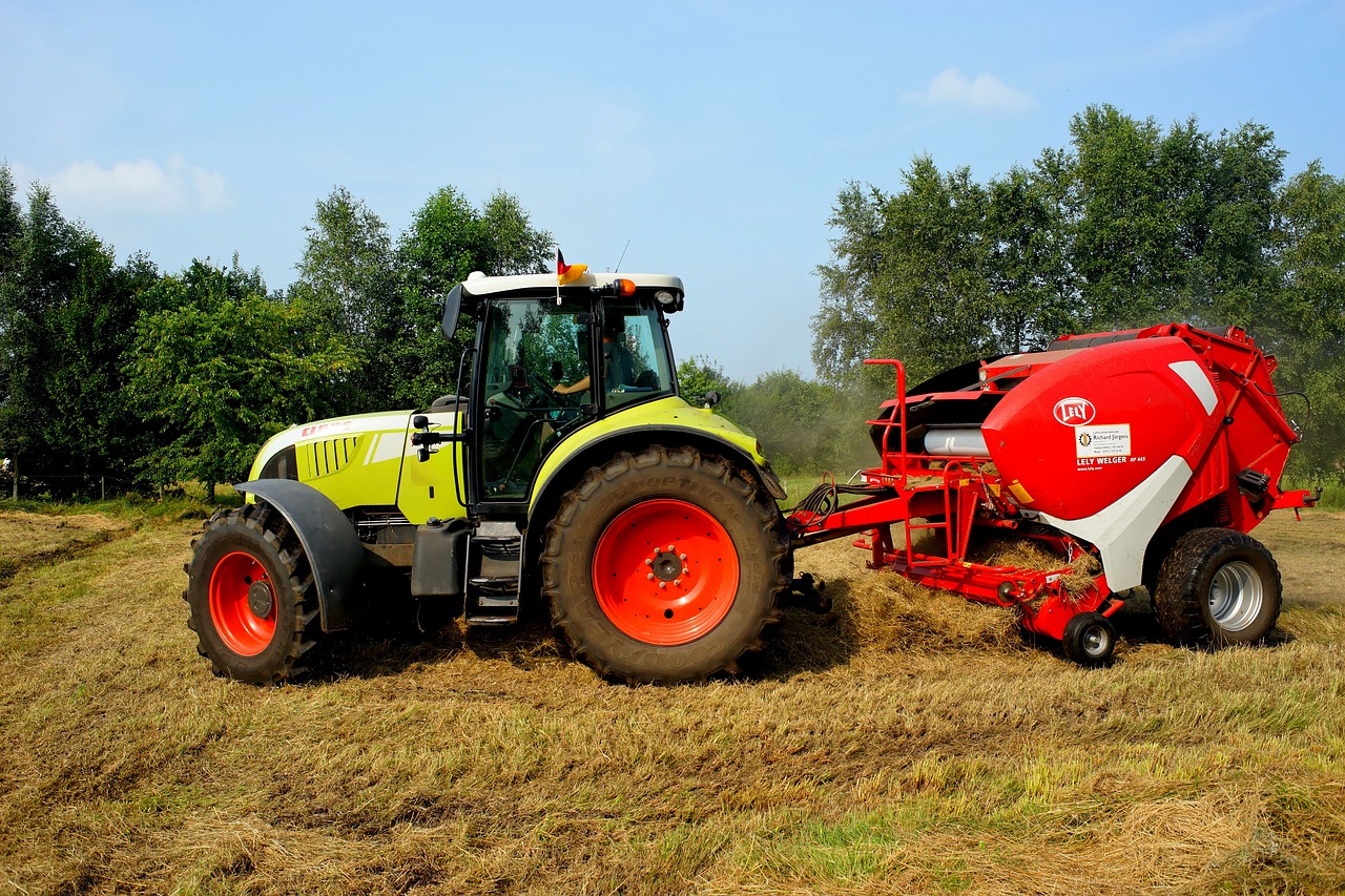 tractor round baler custom work free photo