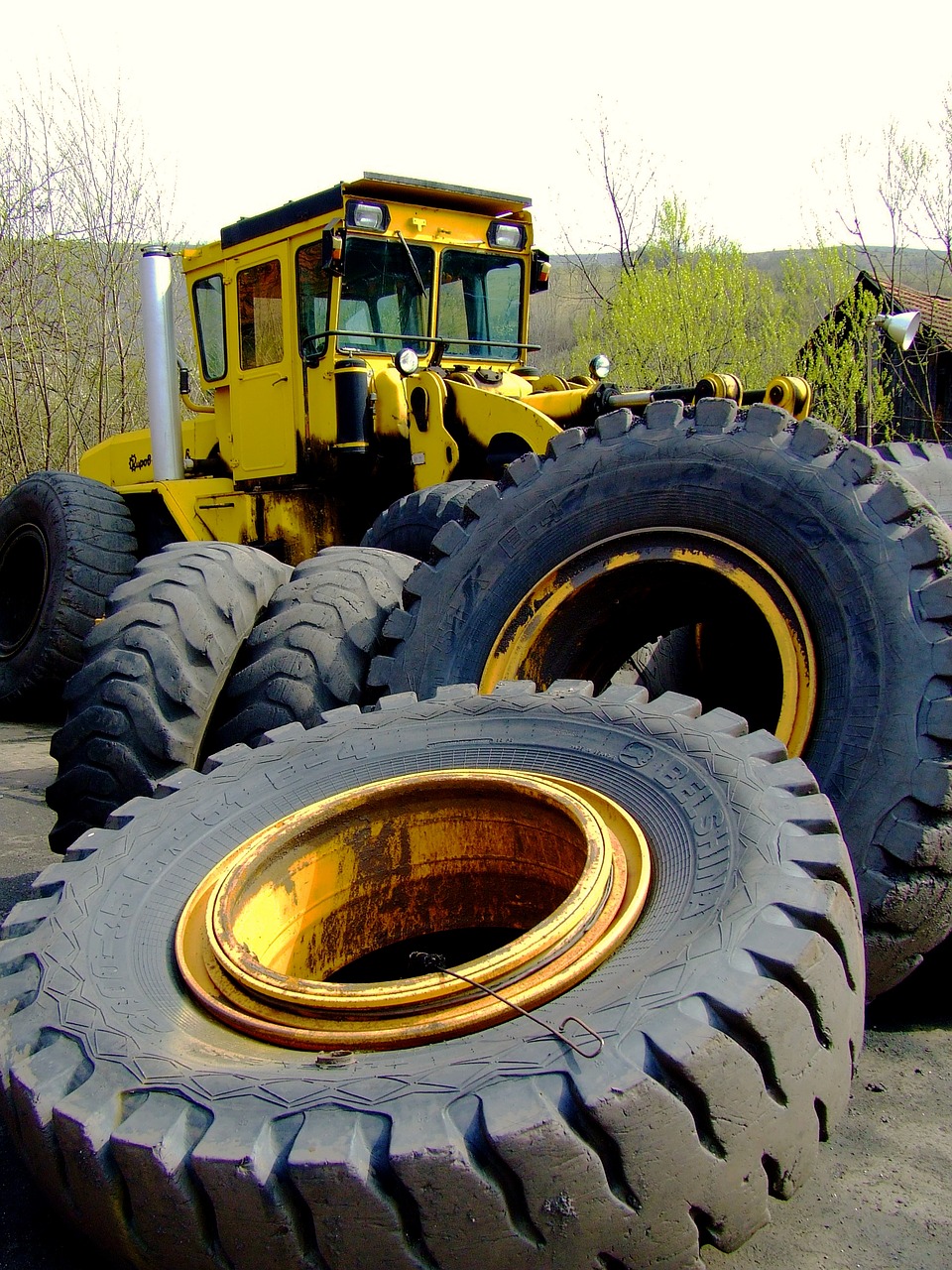 tractor wheels rubber tires free photo