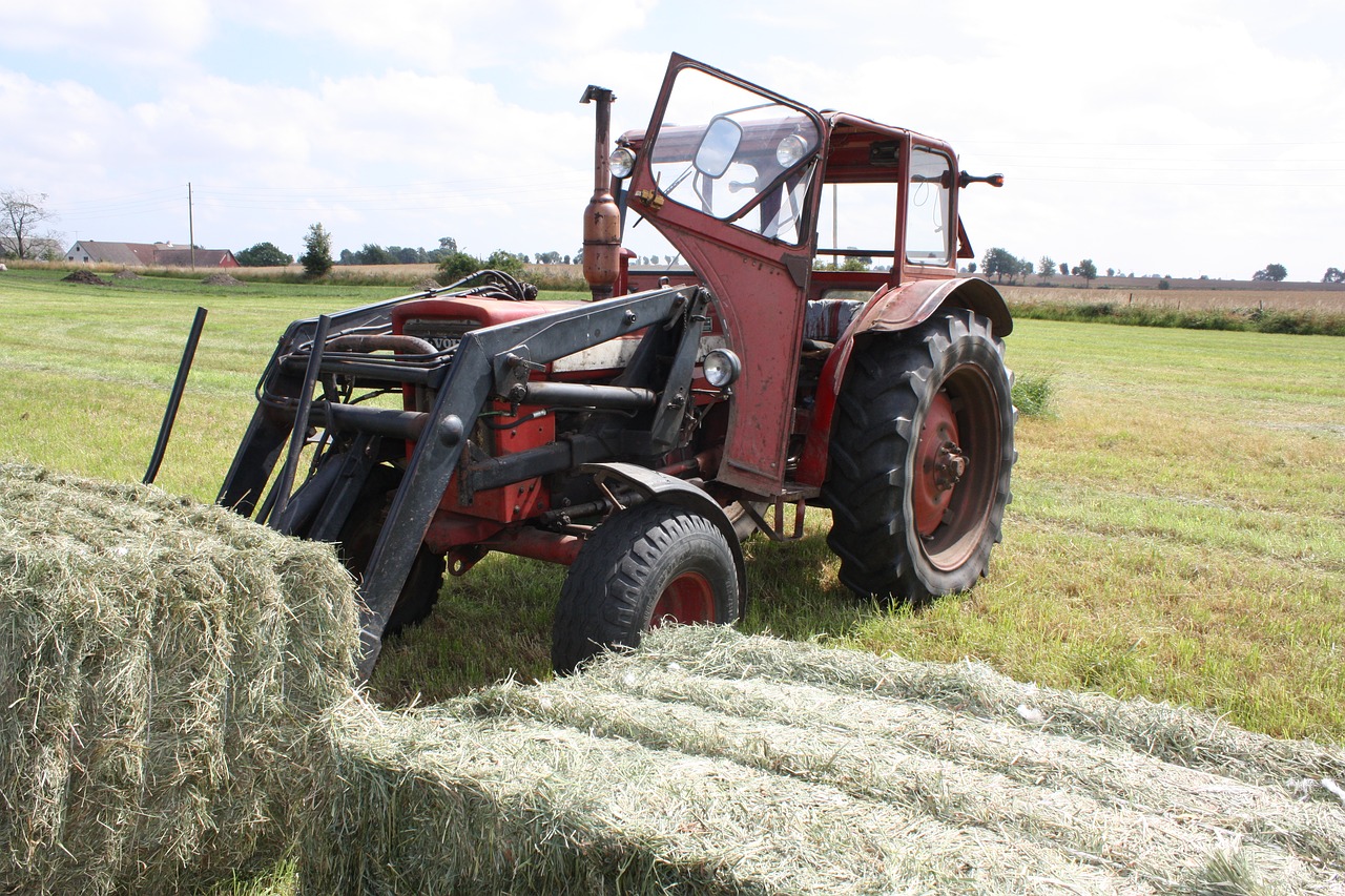 tractor red summer free photo