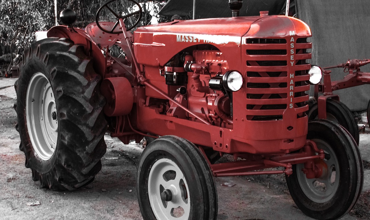 tractor old renovated free photo