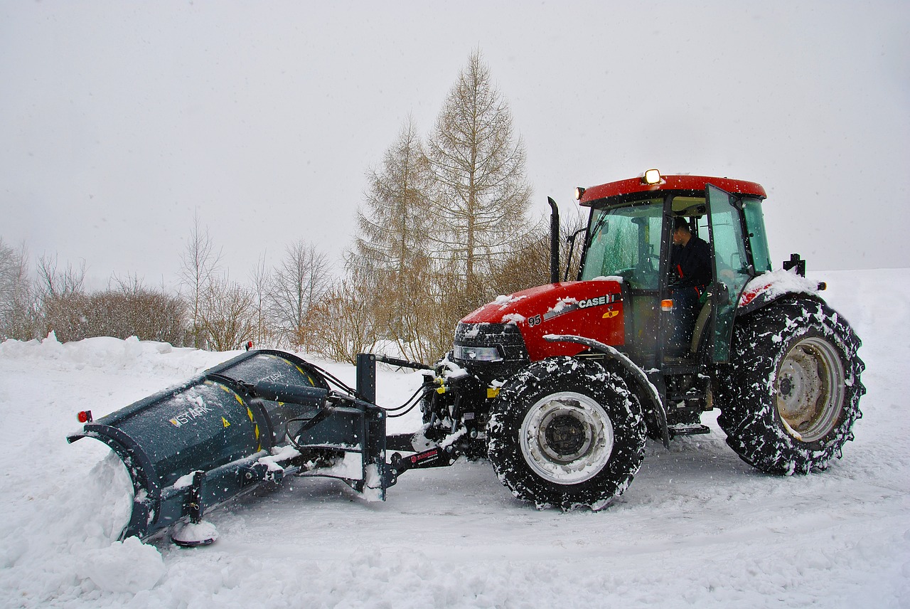 tractor snow cleaning snow free photo