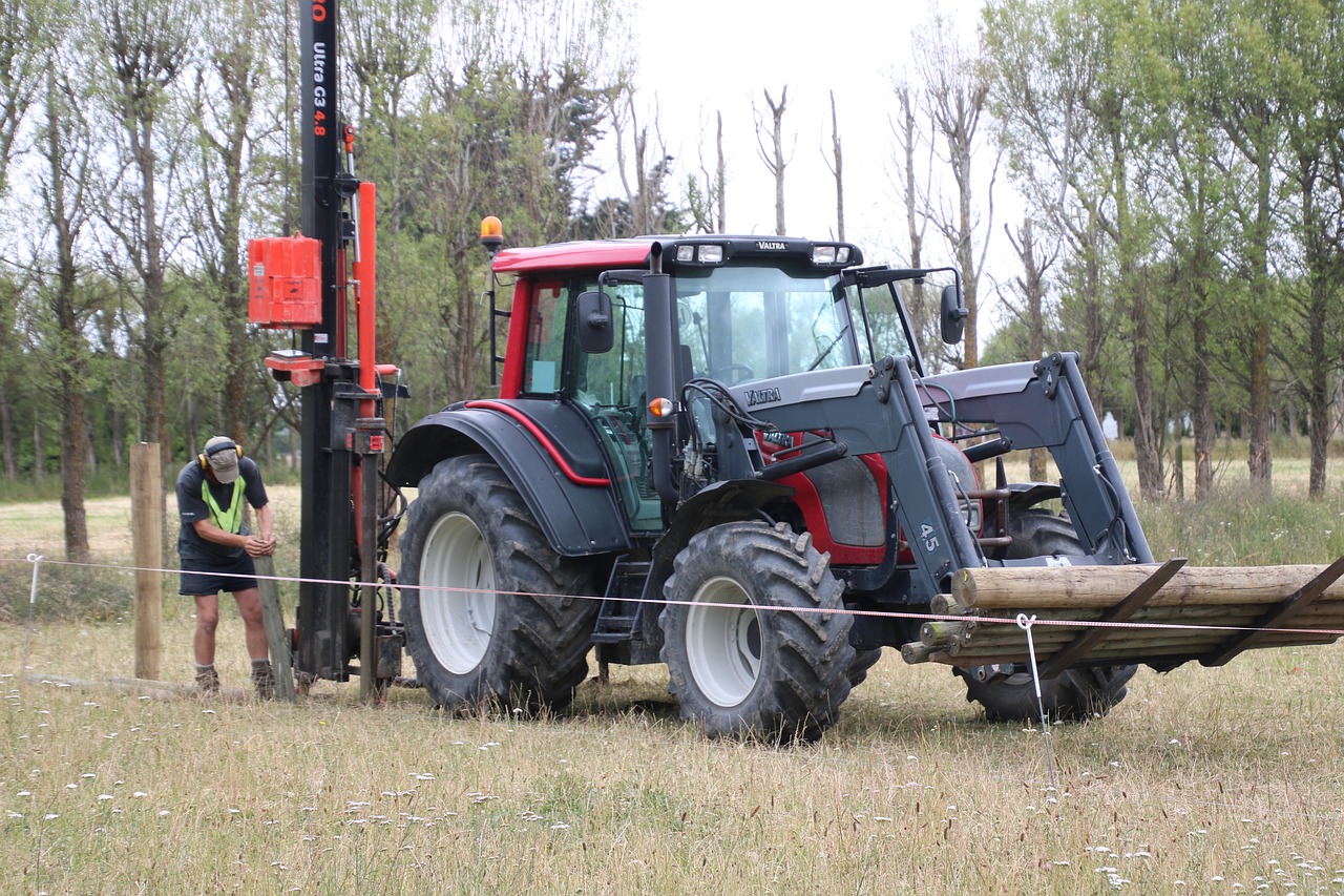 tractor fencing farm free photo