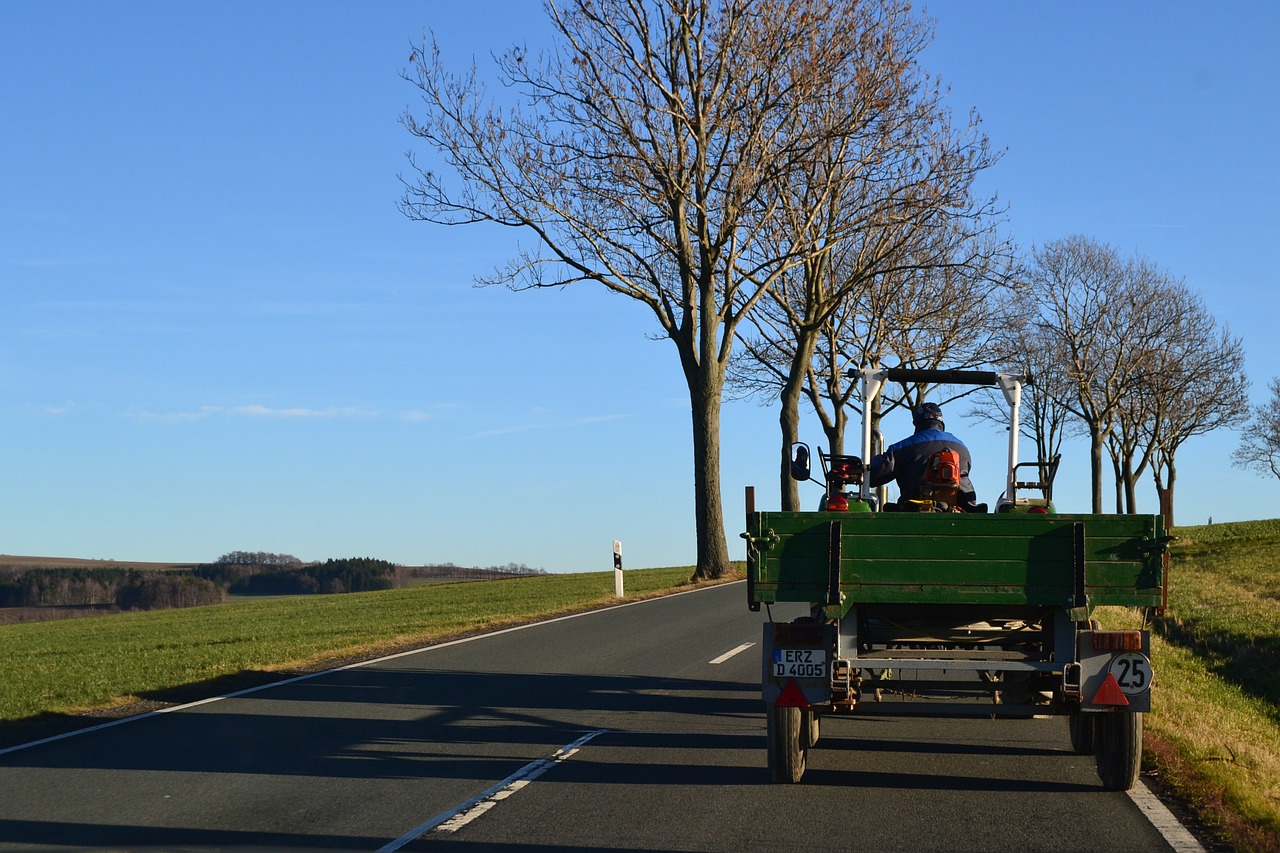 tractor sky blue free photo