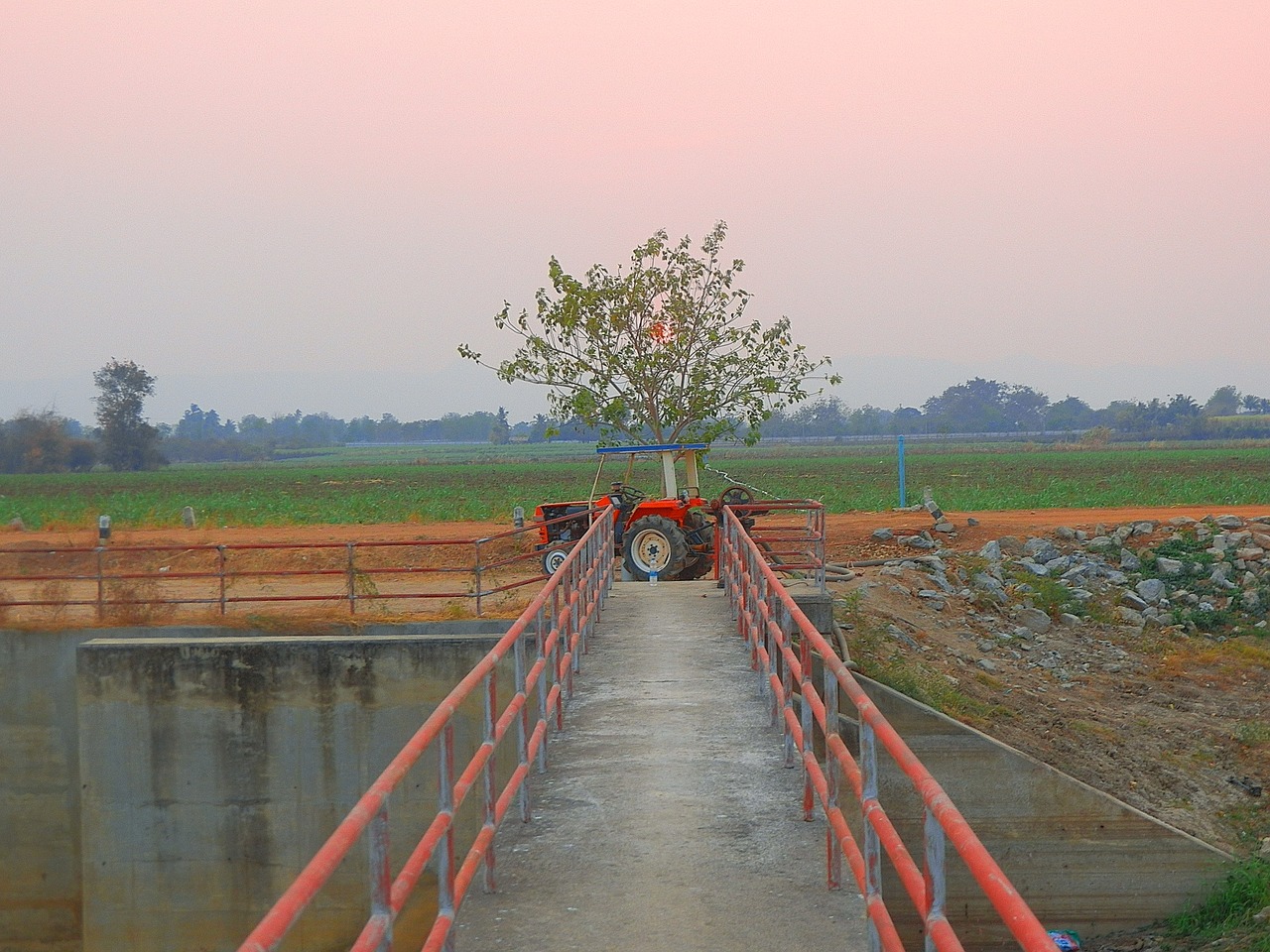 tractor bridge thailand free photo