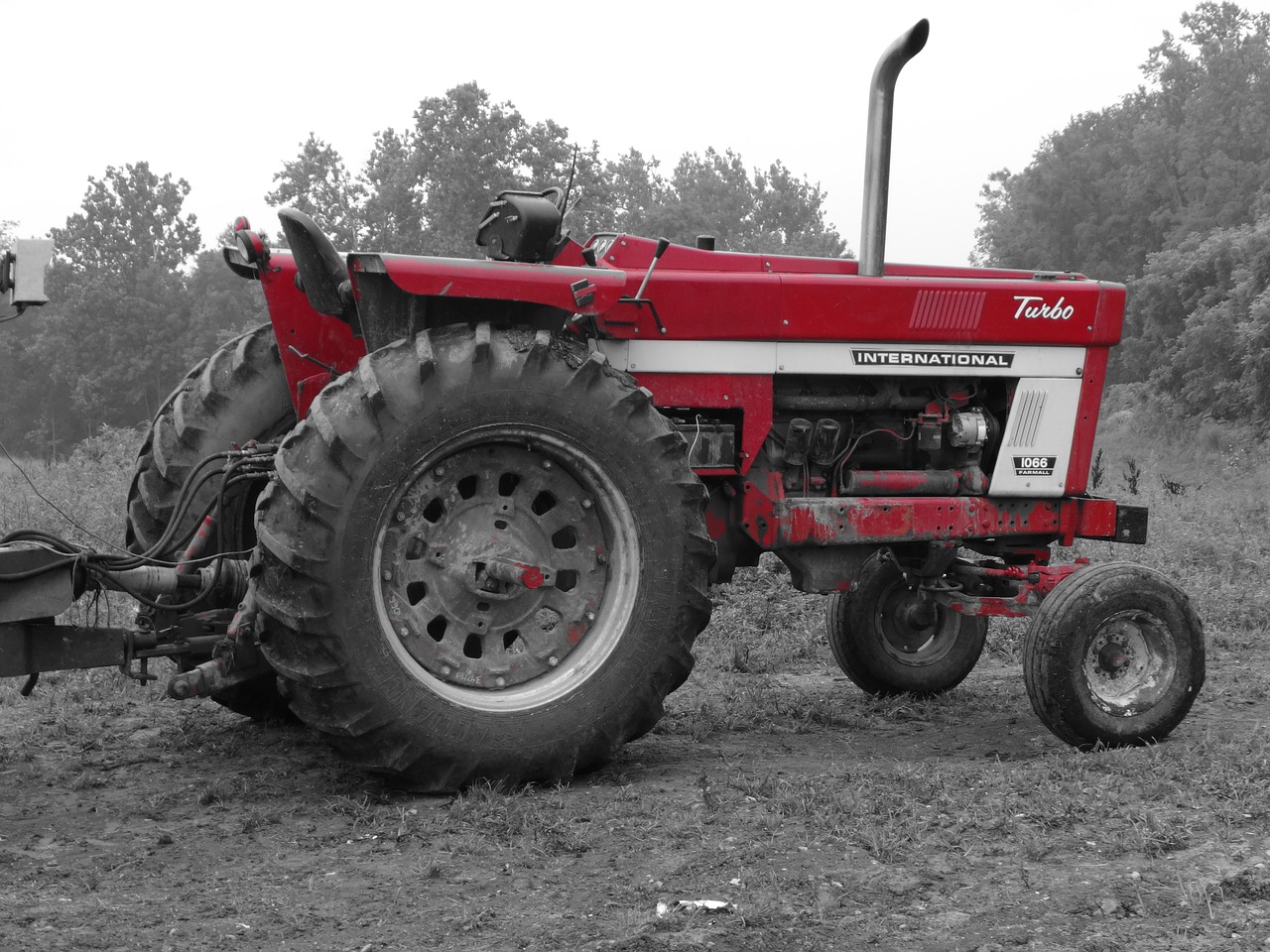tractor red farm free photo
