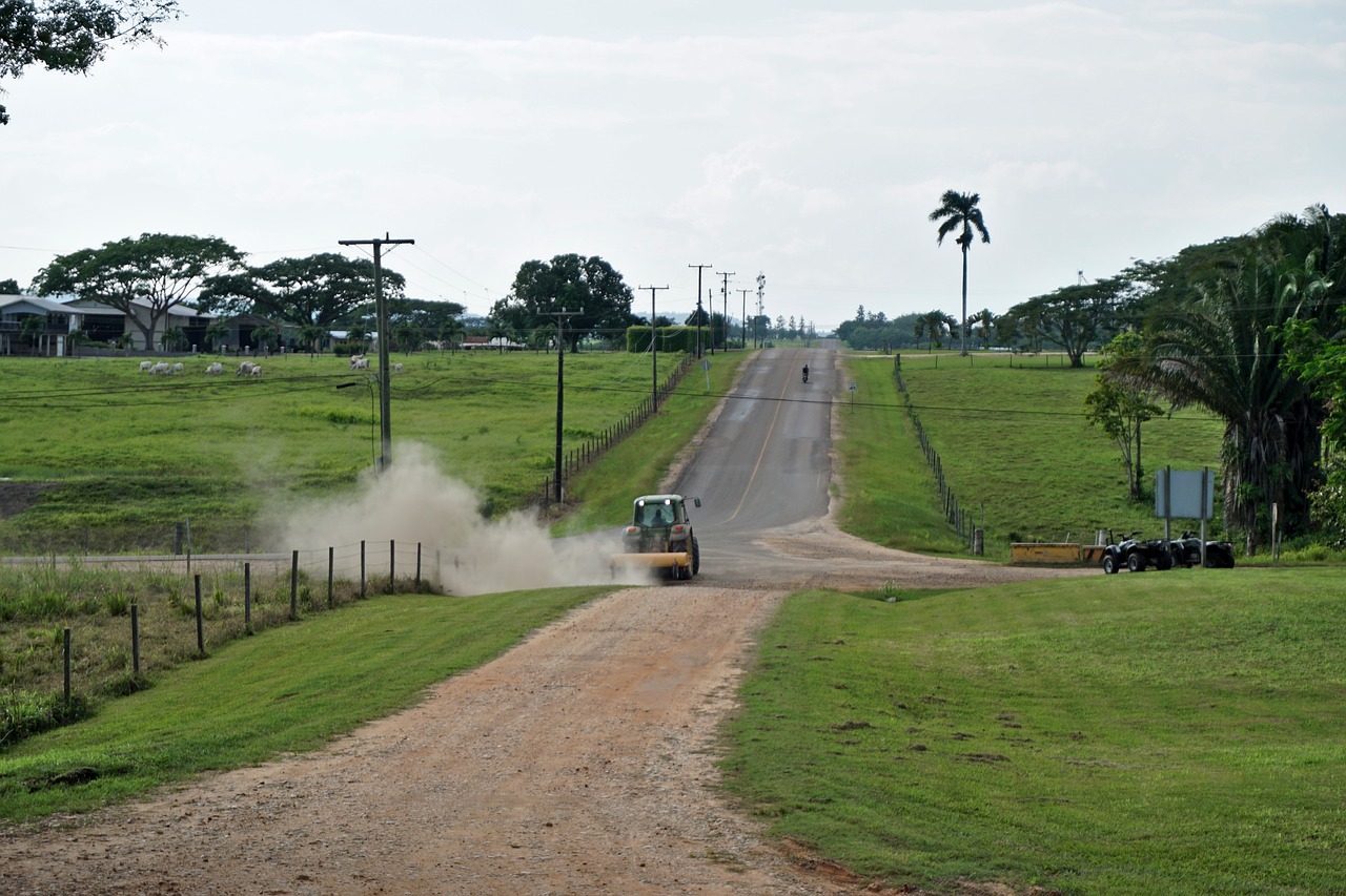 tractor road cleaning construction free photo