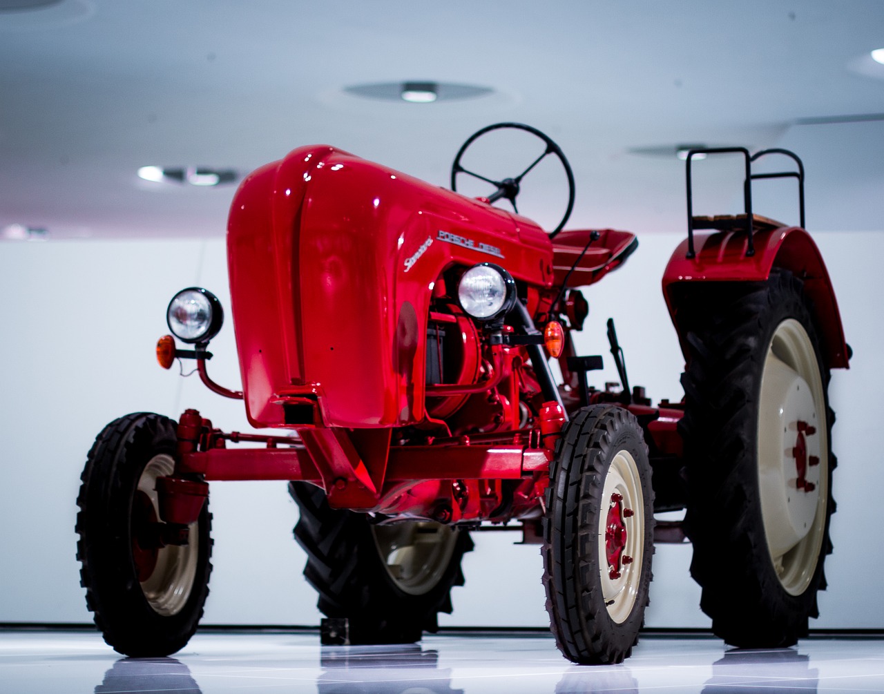 tractor red agriculture free photo