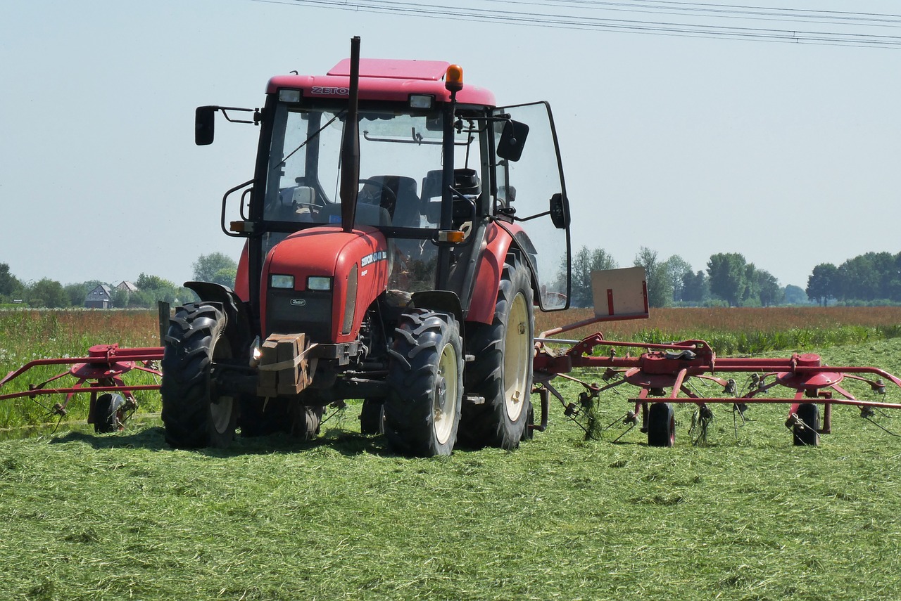 tractor  grass  agriculture free photo