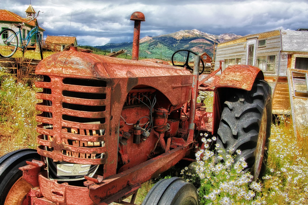 tractor old antique free photo