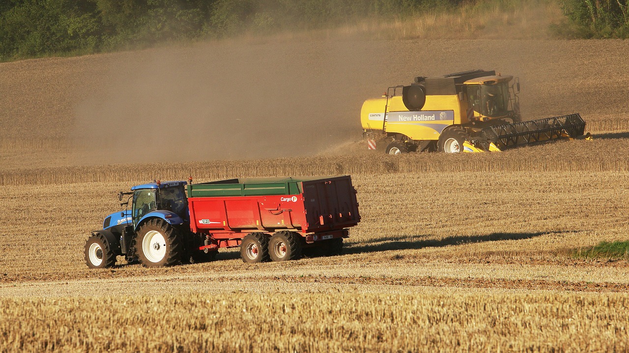 tractor field landscape free photo