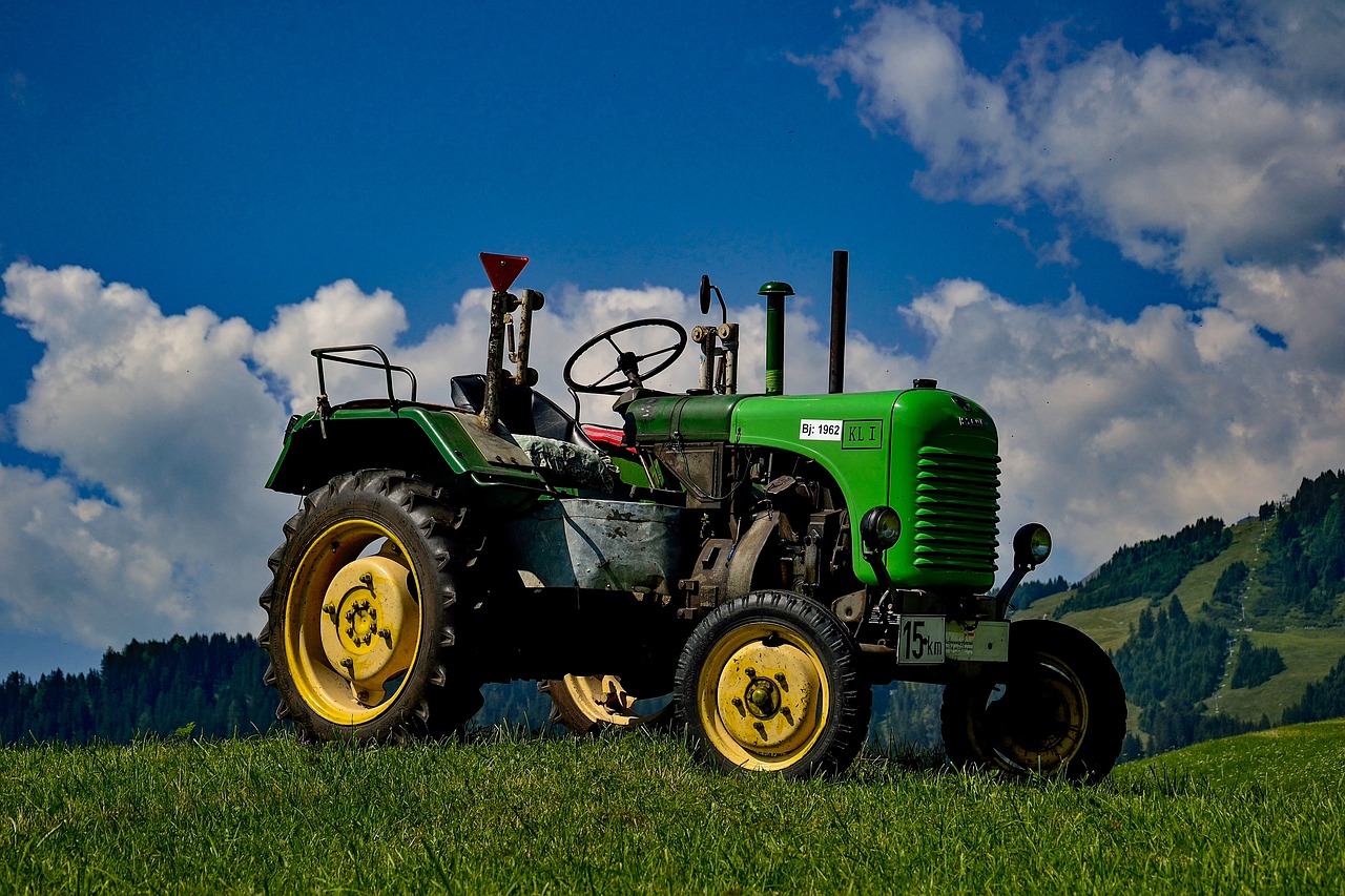 tractor  green  landscape free photo