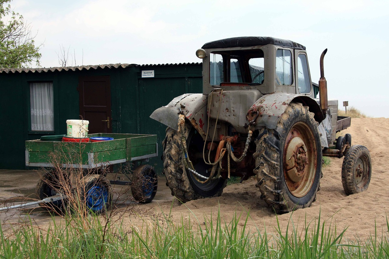 tractor usedom baltic sea free photo