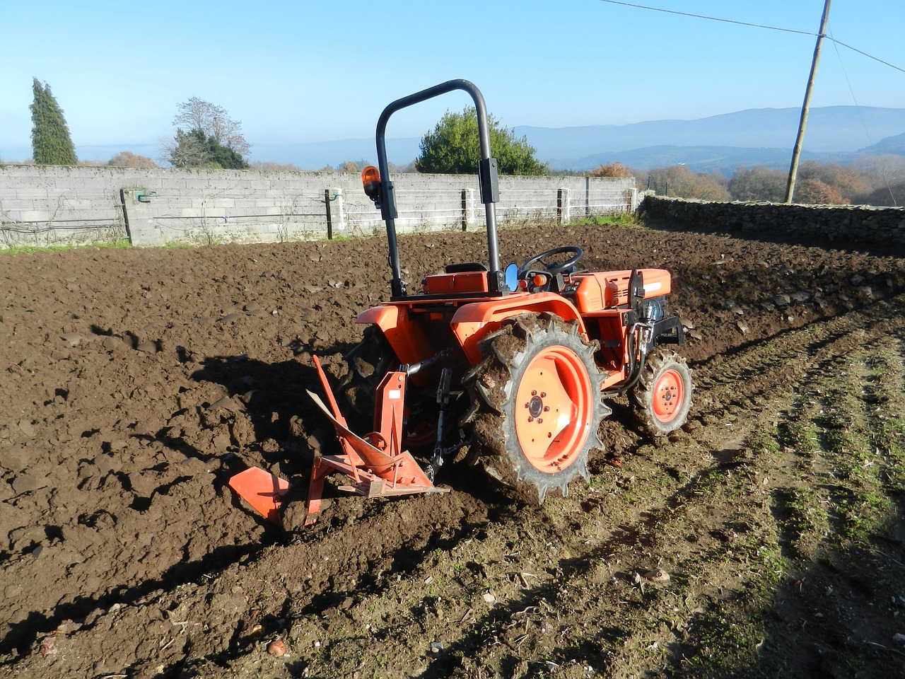 tractor orchard plow free photo