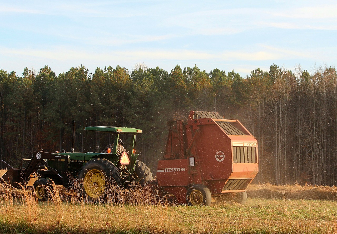 tractor hay baler baling machine free photo