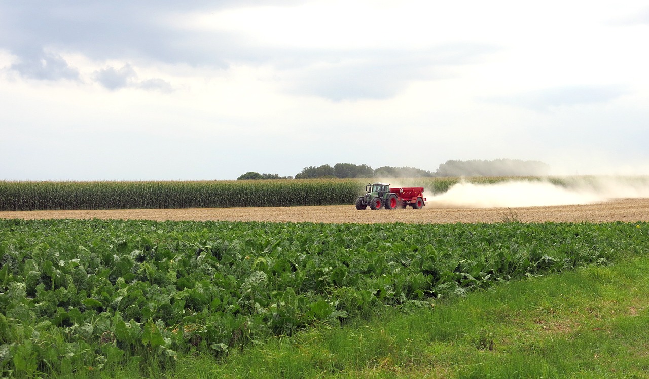 tractor field sky free photo