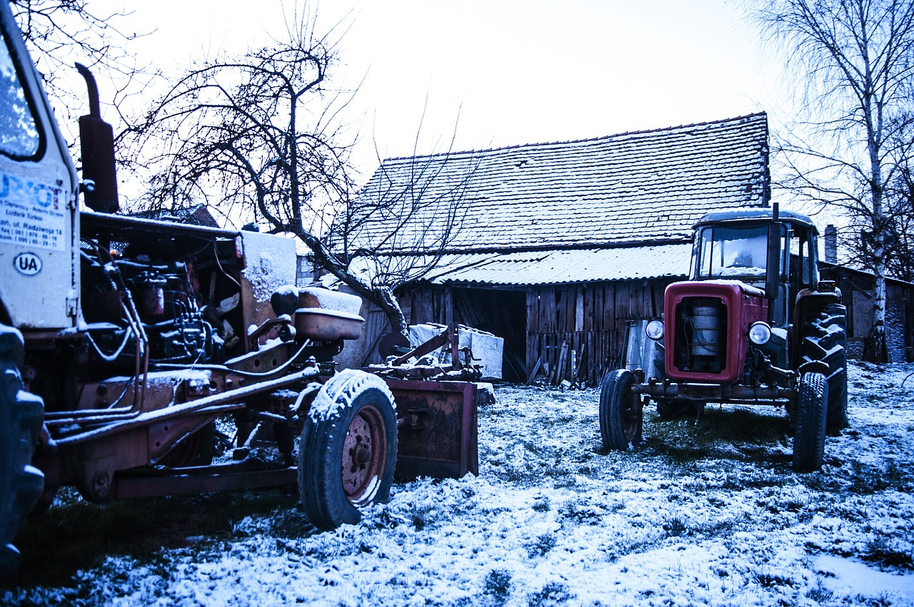 tractor snow winter free photo