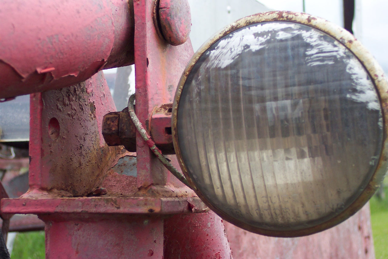 grunge tractor headlight free photo