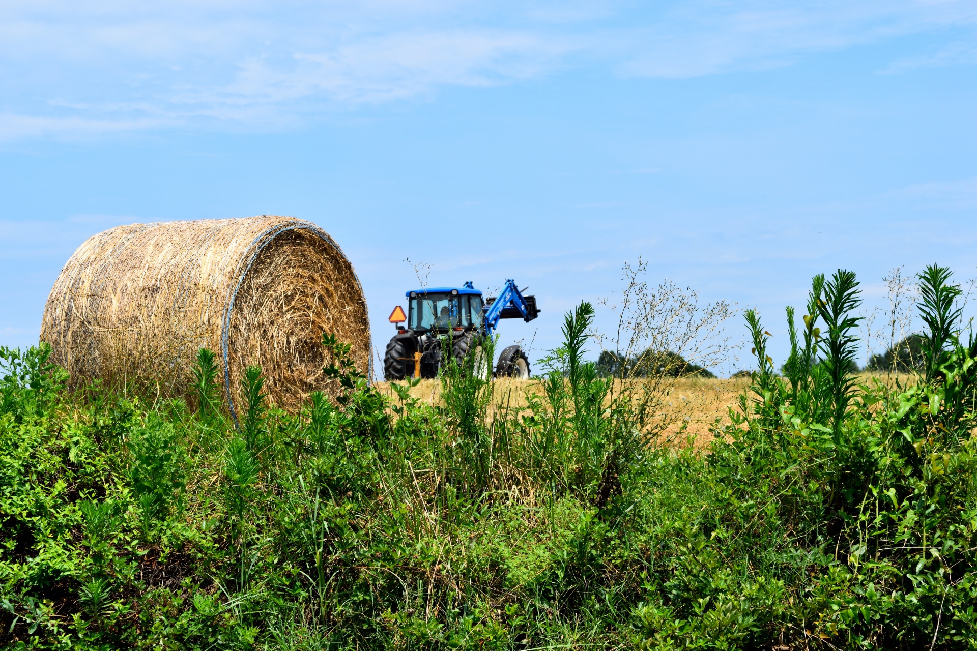 hay bales tractor free photo