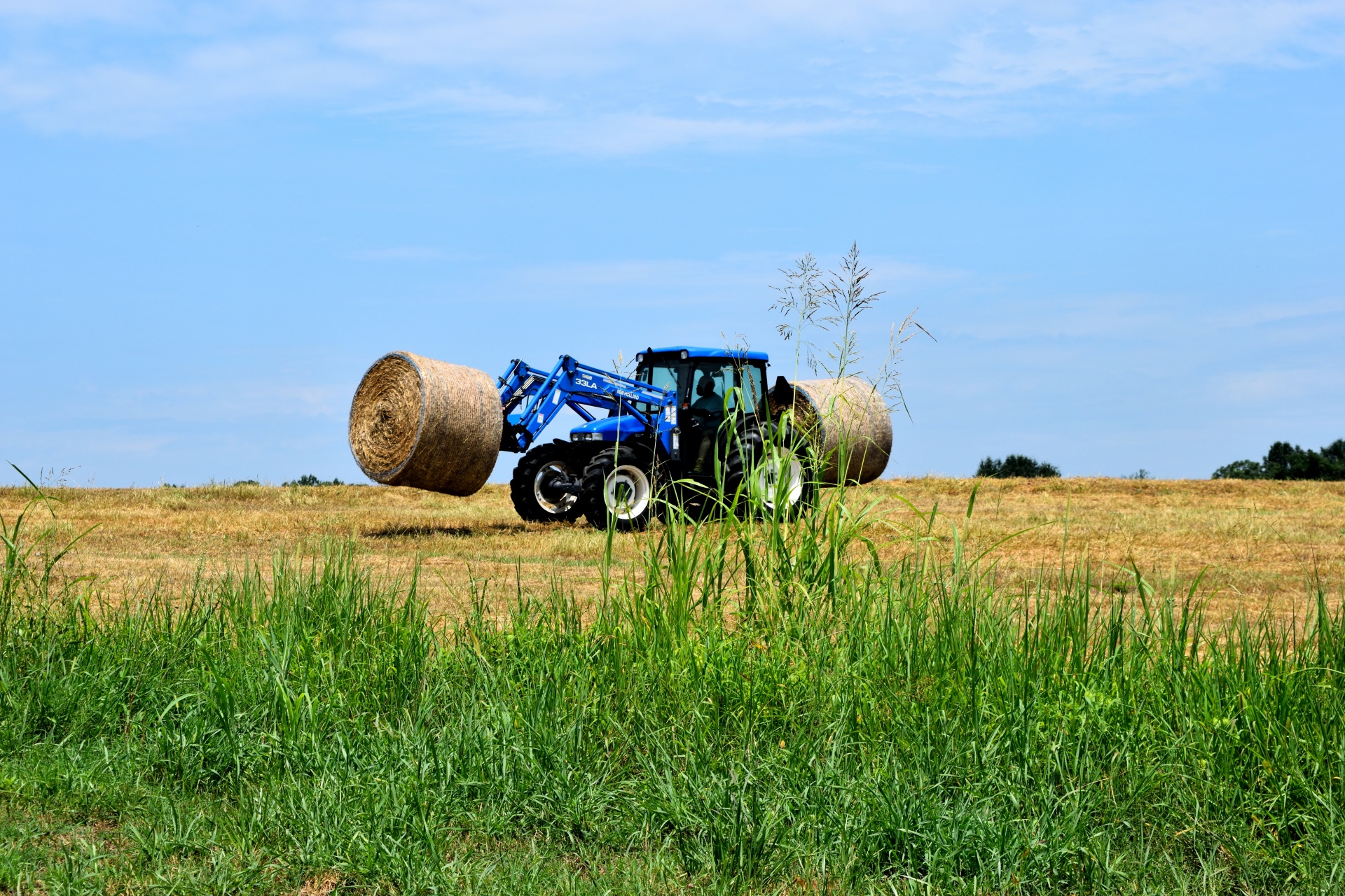 bales hay tractor free photo