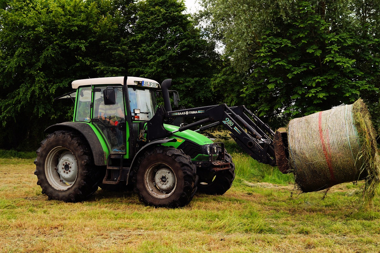 tractors front loader hay free photo