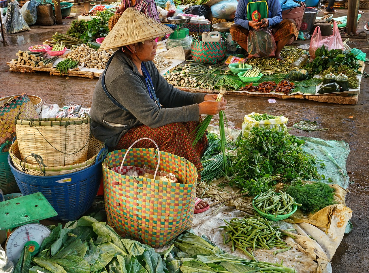 trader market vegetables free photo