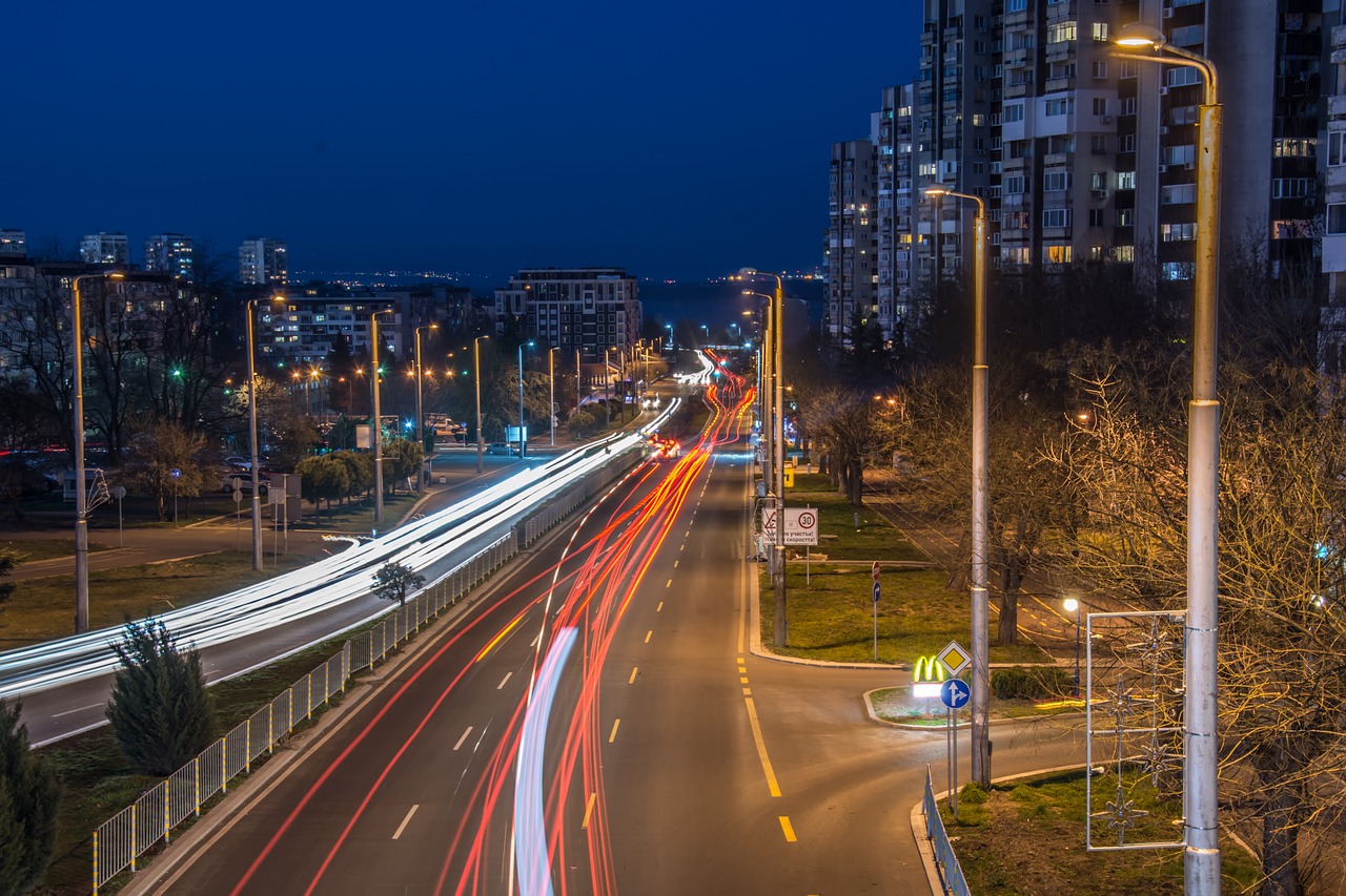 traffic sunset burgas free photo