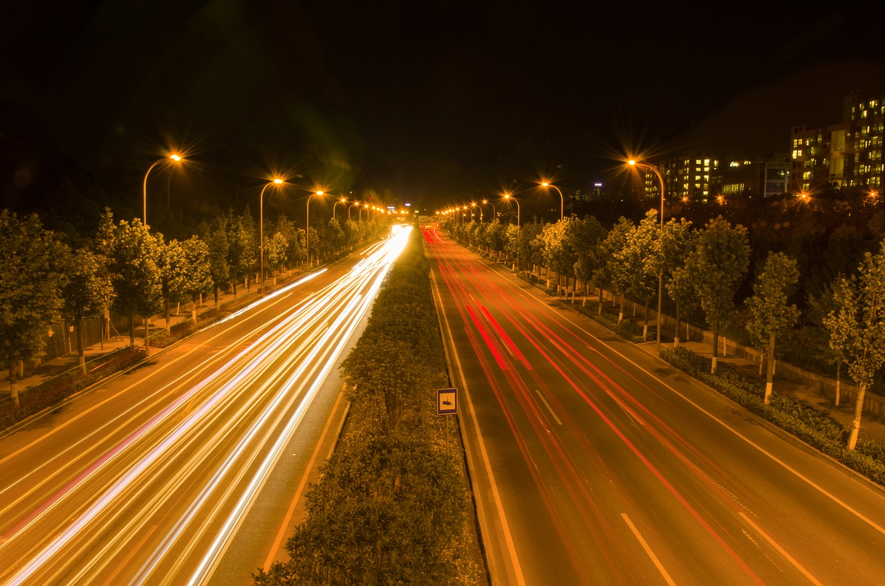 traffic night view lamp free photo