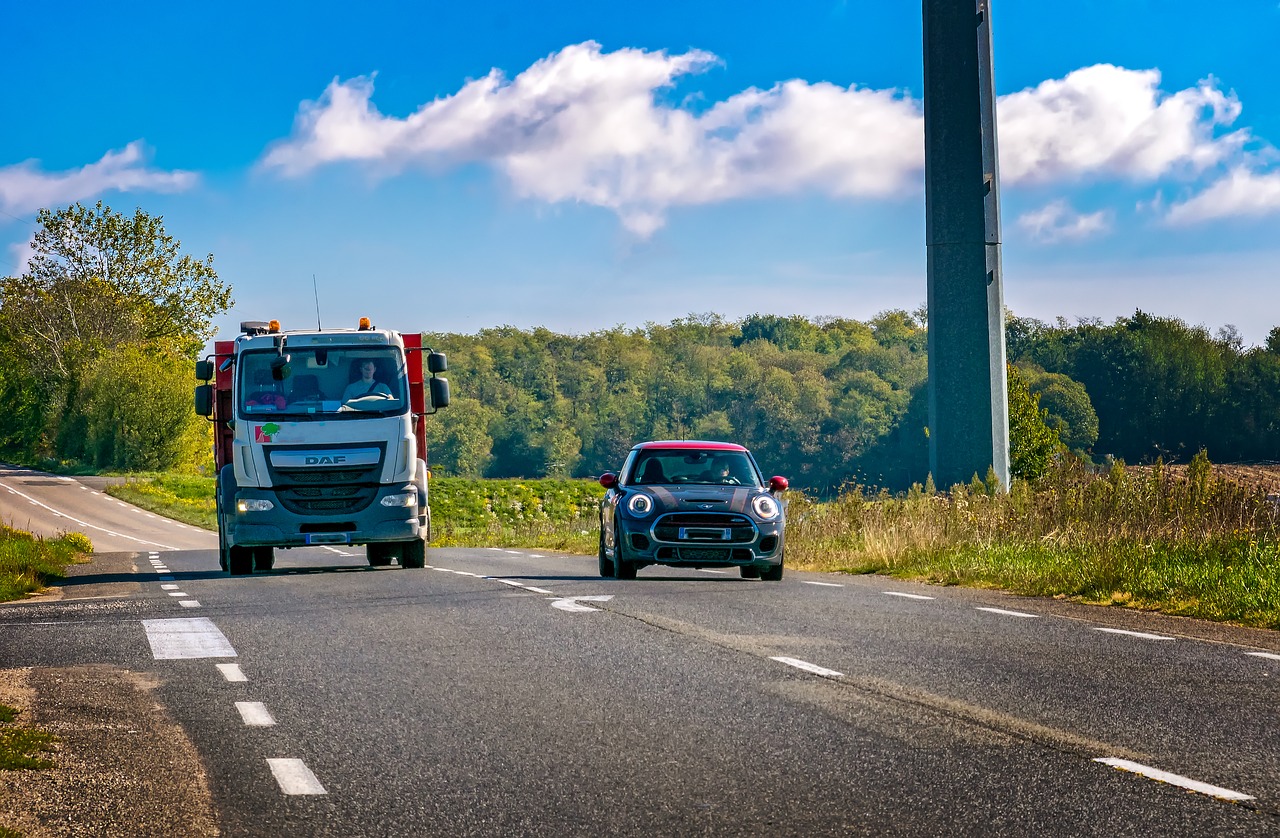 traffic overtaking road free photo