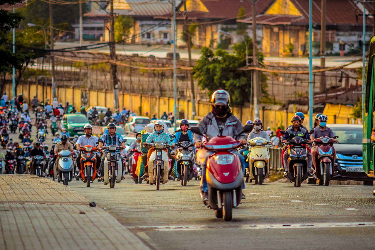 traffic  saigon  vietnam free photo
