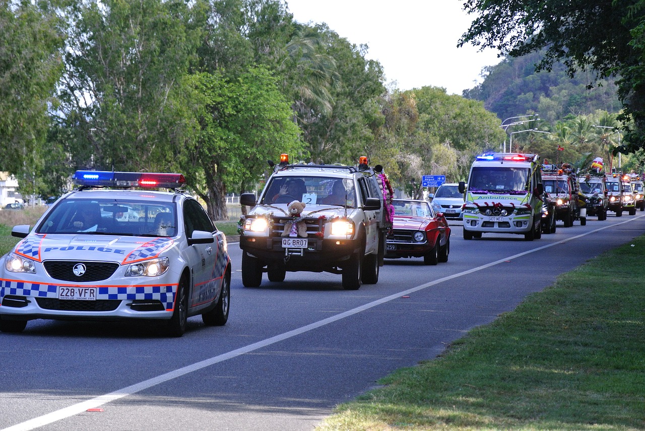 traffic jam ambulance police free photo