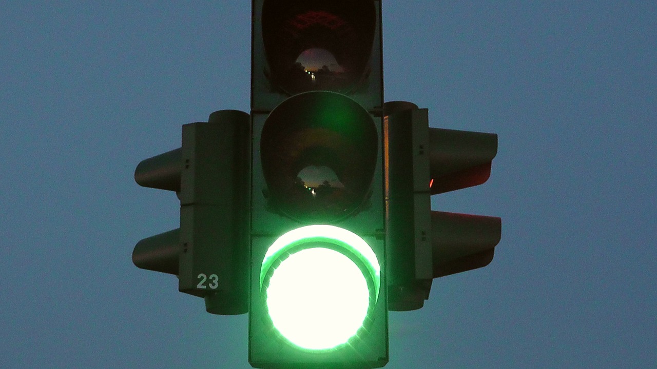 traffic lights green road free photo